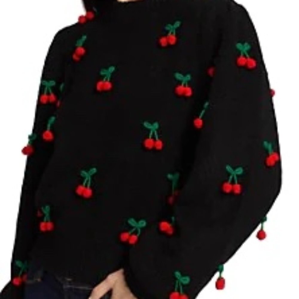 FARM Rio Crochet Cherry Pullover Sweater - Picture 4 of 12